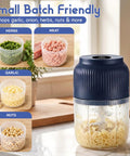 2026 New Electric Garlic Chopper Mini Food Processor Portable Cordless Vegetable Mincer Six Stainless Steel Blades Small Kitchen Gadget For Onion Salad And Garlic Prep Easy Pure Copper Motor Action in use for chopping garlic.