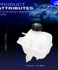 Dang Tough Engine Coolant Reservoir Expansion Tank With Secure Pressurized Lid For Bmw 1 Series 118I 318I I3 I8 And Mini Cooper Paceman Countryman R50 R56 F54 F60 Oe 603-332 Heavy Duty Build showing dimensions and design.