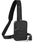 Anti Theft Crossbody Sling Bag With Lockable Zipper And RFID Blocking Pocket, Small EDC Chest Bag for Men and Women, black