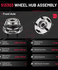 2 Pack Front Wheel Bearing And Hub Assembly 5 Lug Fit For Subaru Forester 2009 2014 Impreza 2008 2014 Legacy product diagram