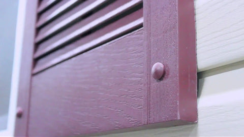Vinyl Shutter Spike Lok Fasteners For Quick And Easy Exterior Shutter Installations, Windproof And Sturdy, close-up on siding