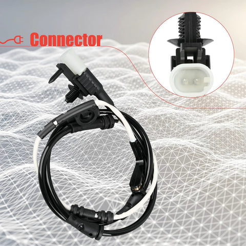 Sianxaido LR084071 rear brake pad wear sensor with wiring harness; white 2-pin connector, close-up view.