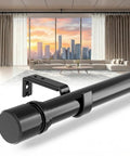 Outdoor Curtain Rods For Patio Adjustable 32 To 240 Inch Heavy Duty Rod With Wall And Ceiling Mount Matte Black Room Divider