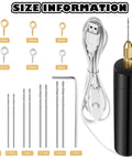 Knock Yourself Out With This Solid 312 Piece Mini Electric Drill Kit Featuring Iron Eye Screws And Bits For Resin Jewelry Mold Making And Diy Keychain Projects Total Game Changer size chart with drill bits and eye screws.