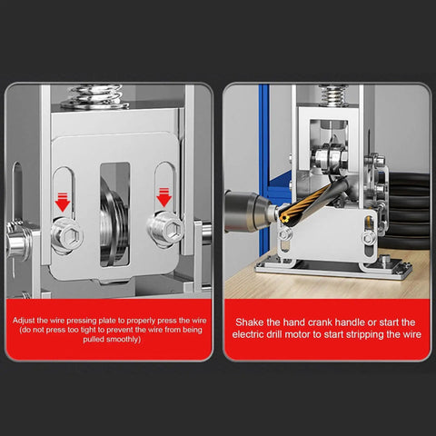 Ergonomic Wire Stripping Machine With Anti-Slip Handle Heavy Duty Hand Tool For Electric Manual Use fast cable stripping process overview