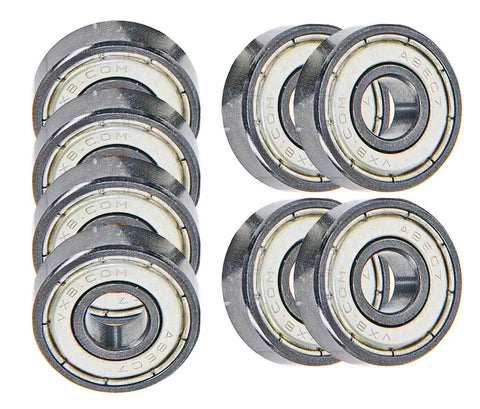 Set Of Eight 608ZZ Skateboard Bearings With Double Metal Shields And Clean Oil Lubrication For Fly Rolling And Dope Long Lasting Speed While Shredding Concrete