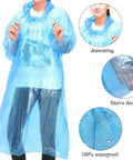 Disposable Emergency Rain Ponchos For Adults And Kids, Family Pack Of 12 In 4 Colors, Thick Durable Yet Lightweight, Eco Friendly Non Toxic Material
