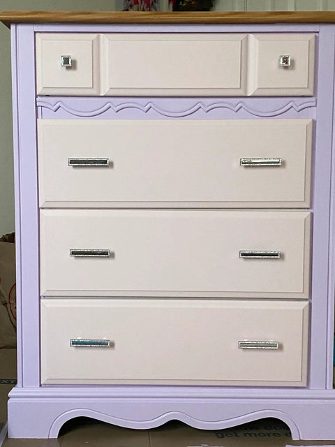Lavender dresser with Crystal Cabinet Pulls 4 Pack With 1 Inch Screws Zinc Alloy Crystal Drawer Pull Handles