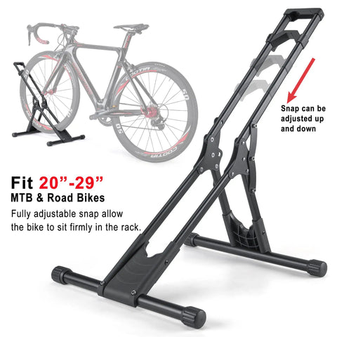 Freestanding Bike Floor Stand For Garage And Home Indoor Bicycle Rack That Fits 20 To 29 Inch Mountain And Road Bikes No Sweat Easy Setup