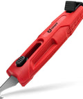 Professional Grade 2-in-1 Wire Stripper And Cable Cutter Tool With Spring Loaded Clamp For Round Wires, red ergonomic handle.