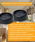 Anti Vibration Pad Set For Washer And Dryer Round Rubber Mats, two pads shown with product description in background