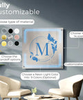 Floating Custom Acrylic Business Sign With Your Logo, Address Plaque For Office Or Storefront with neon light options.