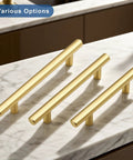 30 Pack 5 Inch Center To Center Gold Brass Cabinet Pulls For Kitchen Cabinets And Drawer Fronts on marble countertop