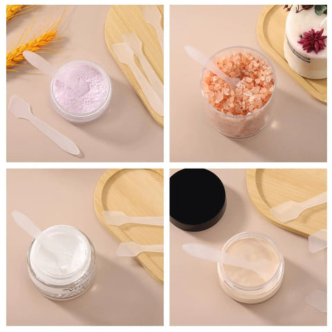 300 Pack Mini Cosmetic Spatulas 3.2 By 0.6 Inches Disposable Plastic Spatulas Clear For Facial Creams And Skin Care, No Cross Contamination, Great For Serums, Moisturizers, Face Masks, And Spa Day Vibes.