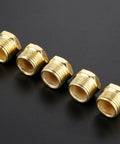 Brass Air Pneumatic Muffler Five Pack With Sintered Bronze Exhaust Silencer Fittings, Half Inch NPT Head Threaded Vent Filters
