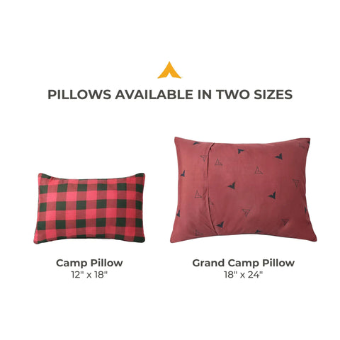 Two sizes of Ultra Soft Travel Camp Pillow For Camping And Backpacking, Washable Black, Compact Comfort For Road Trips And Outdoor Adventures
