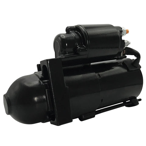 Side view of New Starter Motor Replacement For Mercruiser Volvo Penta Mercury Marine V6 And V8 Engines 4.3L 5.0L 5.7L 6.2L 7.4L 8.1L 8.2L 1996 To 2007 Boats Premium ISO Certified Heavy Duty Build For Smooth Starts On Big Boats.