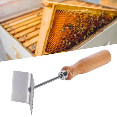 Bee Extractor Shovel For Beehives With Wood Handle Queen Bee Excluder Cleaner Frame Scraper Tool For Beekeeping next to beehive frame