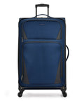 Expandable spinner luggage 31 inch in navy blue with wheels