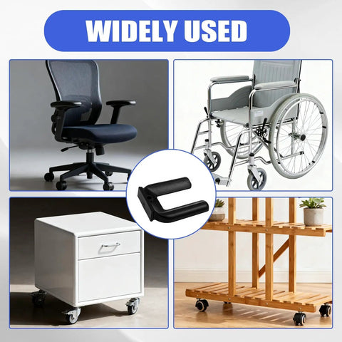 5 Pack Wheel Stopper For Rolling Furniture Rubber Non Slip Floor Protectors for office chairs, wheelchairs, and carts.