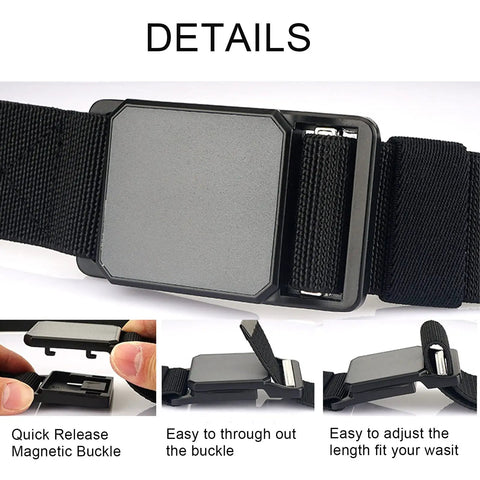 Elastic Tactical Belt For Men With Magnetic Buckle Stretch Webbing Heavy Duty Work And Golf Belt One Point Five Inch Wide Royal Blue Beefy Durable Outdoor Utility Belt For Everyday Use