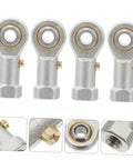 Heavy Duty Threaded Rod End Bearings 4 Pack With Bulletproof Spherical Plain Design For Plug And Play Mechanical Linkages and silver finish