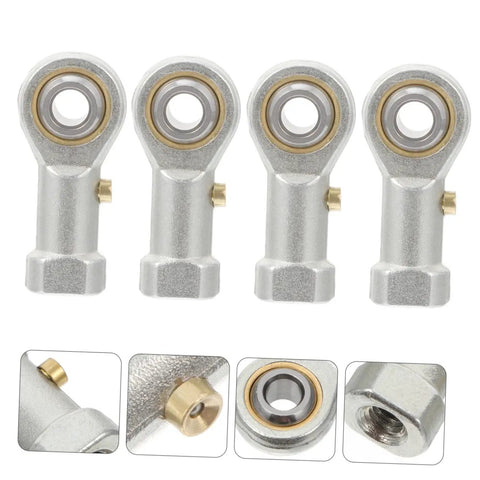 Heavy Duty Threaded Rod End Bearings 4 Pack With Bulletproof Spherical Plain Design For Plug And Play Mechanical Linkages and silver finish