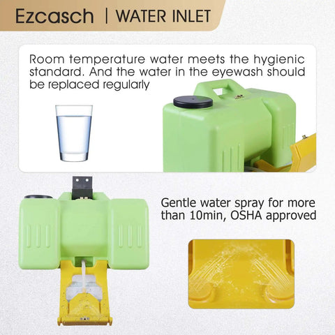Heavy Duty Eyewash Station 9 Gallon Gravity Flow Wall Mounted Indoor Outdoor With Quick Activation OSHA Approved 35L Unit