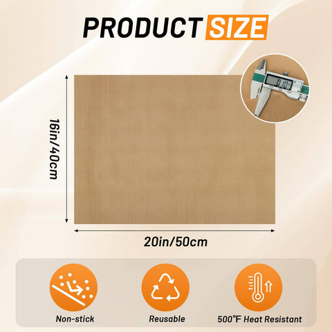 Nonstick PTFE Teflon Sheets For Heat Press 16x20, 10 Pack, Reusable Double Sided Sheets For T Shirts Hats Sublimation
