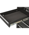 Close-up of an open drawer in a 5 Drawer Rolling Tool Cabinet 17 Inch 75 Pound Capacity Welded Steel Construction With Rust Resistant Powder Coat