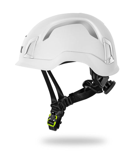 Hi Viz Safety Helmet Zenith X ANSI Compliant White With Adaptive Fit System DRY Plus Moisture Wicking Fabric Internal Layer Side View