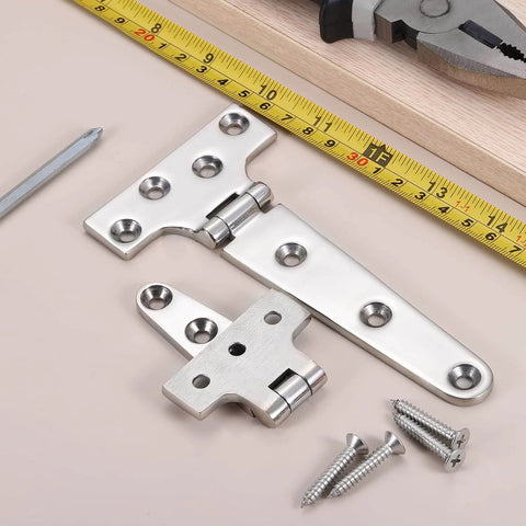 Six Pack Marine Grade T Hinges Heavy Duty T Hinge 6x3 Inch Stainless Steel with screws for outdoor use