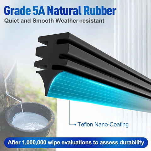 Teflon-coated rear windshield wiper blade for X3 2018-2024, 5A natural rubber, weather-resistant, durable silicone, streak-free