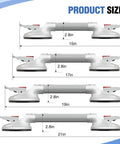 17 Inch Suction Bath Grab Bar for Showers Heavy Duty Safety Handle Supports Up to 300 lbs with dimension diagram