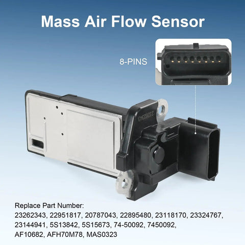 Mass Air Flow Sensor Replacement For Chevy Silverado Tahoe Traverse 2014-2020 Fitment For GM Trucks And SUVs Durable OEM-Quality MAF Sensor For Better Idle And MPG, 8-pin