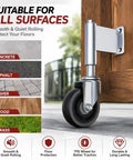 Rock Solid Five Inch Spring Loaded Gate Wheel Caster For Outdoor Timber And Steel Fences Roll Like Butter Heavy Duty Rig Built Tough For Farms And Driveways Two Pack Hardware Upgrade on various surfaces.