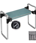 Garden Kneeler And Seat 2 In 1 Foldable Bench With Tool Bag Heavy Duty Frame Wide Soft EVA Foam Pad Senior Friendly Green