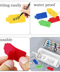 60 Piece Color Coded Cable Labels And Hook And Loop Ties Set For Home Office Cord Management with reusable and waterproof labels.