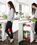 Magnetic Touch Latch Kit 10 Pack For Cabinets And Drawers No Handle Door Release Hardware in modern kitchen setting demonstration