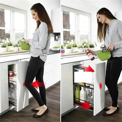 Magnetic Touch Latch Kit 10 Pack For Cabinets And Drawers No Handle Door Release Hardware in modern kitchen setting demonstration