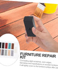 Person holding furniture repair wax block with DIY Floor Repair Kit For Cracked Tiles And Surfaces With Wax Block inset image nearby.