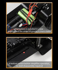 Upgraded One Eighteenth Scale RC Crawler Chassis Frame For AX-8560 TRX4 M Bronco Defender with battery and switch view