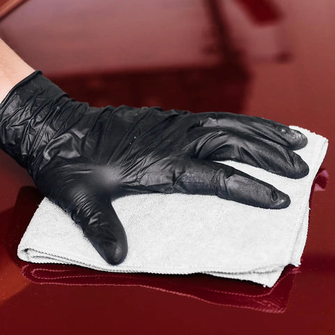 Person using Bar Mop Towels Value Pack Of 60, 14 By 17 Inches, Absorbent And Durable Multipurpose Cleaning Rags for wiping surface