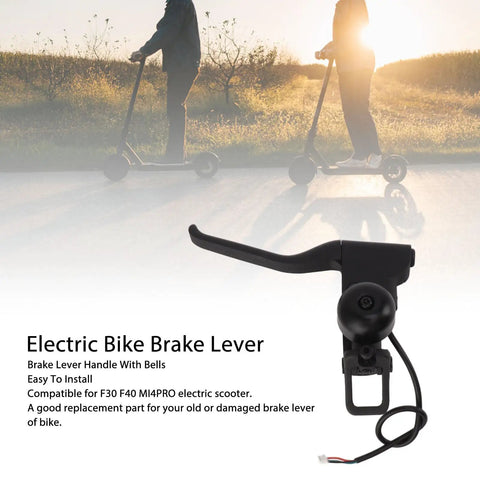 Ergonomic Electric Scooter Brake Lever With Bells And Non Slip Grip, Sturdy Replacement Part For F30 F40 MI4PRO shown with text overlay