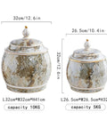 Durable Ceramic Rice Jar And Large Tea Storage Container With Massive Capacity For Keeping Coffee Beans Grain Flour And Cereal Fresh While Dropping Clean Looks On Your Counter, two sizes displayed.
