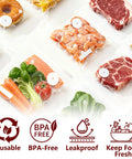 Small Vacuum Sealer Bags Kit With 2 Bonus Clips, 30-Pack 8x10 Inches, BPA-Free Reusable Food Storage for various foods