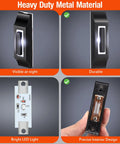 Solid Metal Doorbell Button Wall Mounted Black With Bright LED Light Waterproof Built To Last Durable Replacement For Old Plastic Button Weatherproof For Home Front Door Or Office Entry, side view