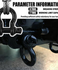 Heavy Duty Two Pack Half Inch D Ring Shackles With Five Eighths Inch Pins Eight Ton Breaking Strength And Two Ton Working Load Limit Ideal Vehicle Recovery And Winch Accessory For Off Roaders showing shackle details and specs