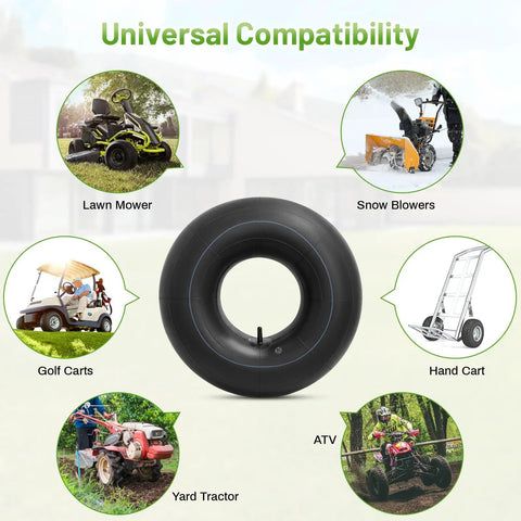 Heavy Duty 2 Piece Inner Tube Pack For Lawnmowers Golf Carts And Tractors fits various types like lawn mowers and ATVs.