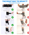 Guide on wearing Adjustable Drop Foot AFO Brace For Unisex Use, Right Or Left Foot Ortho; correct and incorrect steps shown